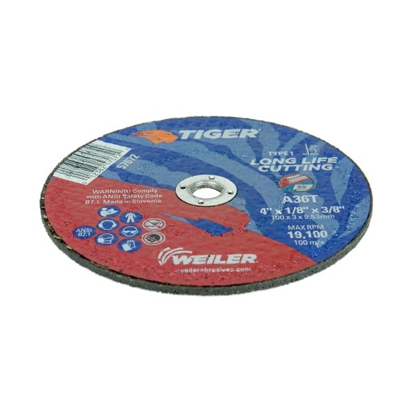 Weiler 4 in Dia, 1/8 in Thick, Aluminum Oxide, 36 Grit 57072 - main